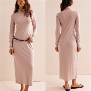Free People Good Feels Mockneck Midi Dress In Lilac Smoke. NWOT! Sz XS & M